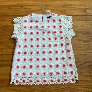 J.Crew Floral Eyelet Top